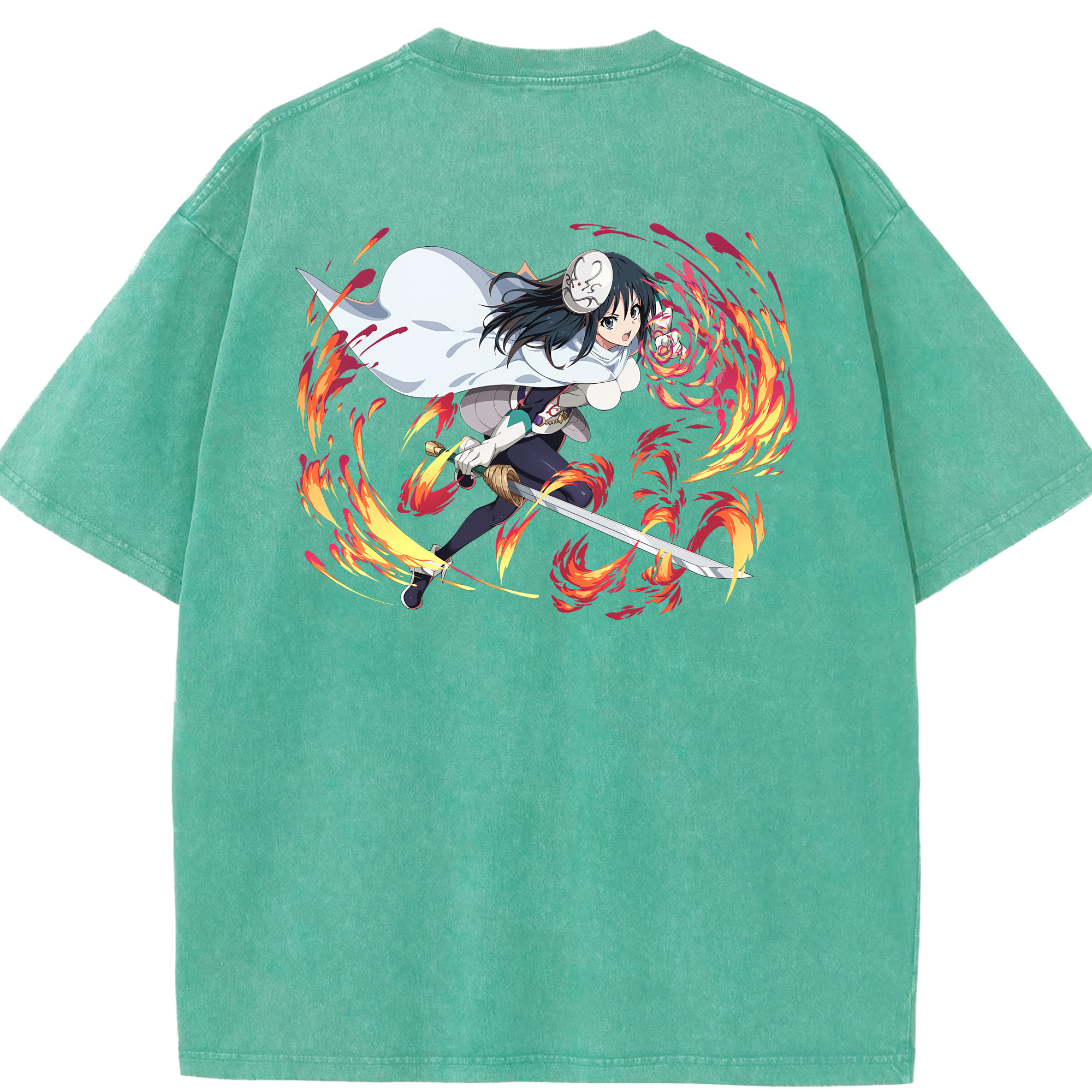（画像用） 転スラ Regarding Reincarnated to Slime 綿100% ヴィンテージ風 半袖Tシャツ（背面プリント）